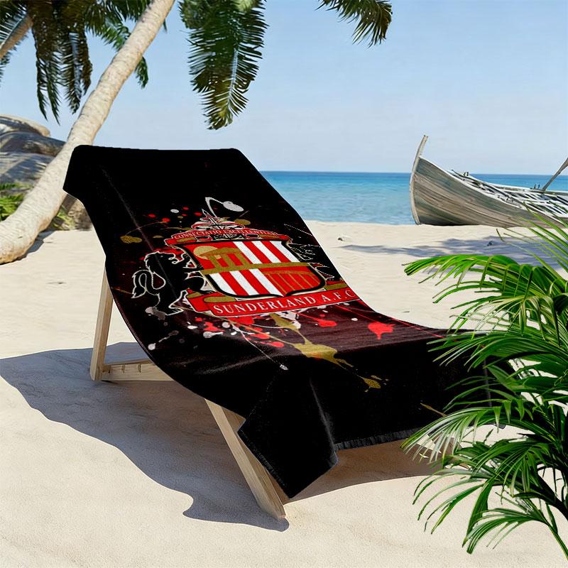 Sunderland A.F Print Beach Towel, Large Soft Quick Dry Towel for Beach Camping Swimming