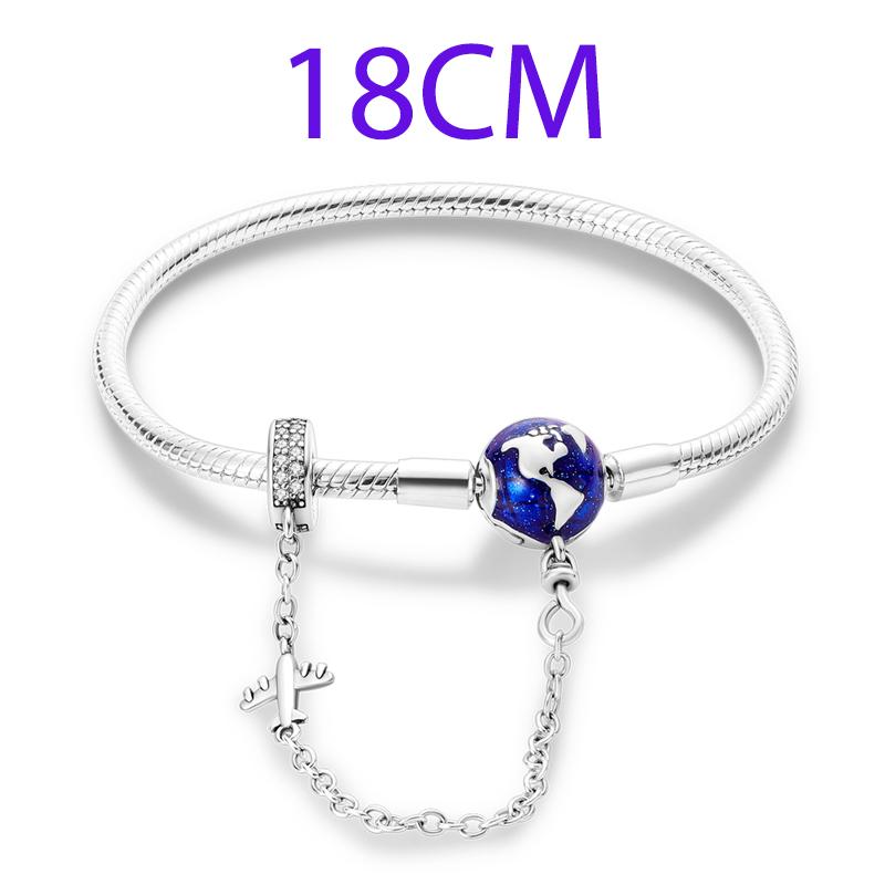 Original 925 Sterling Silver Charms Earth Passport Airplane Globe Compass Pendant Earrings Bracelet For Women Jewelry Set Gift
