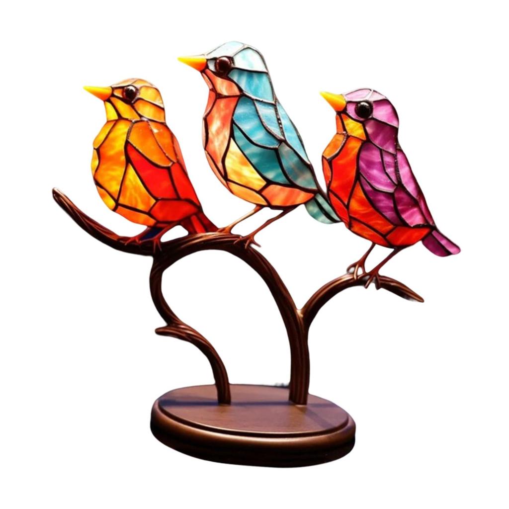 Bird Statue Centerpiece Multicolor Figurine Metal Birds Sculpture Birds Desktop Ornament Home Decor for Indoor Fireplace Outdoor