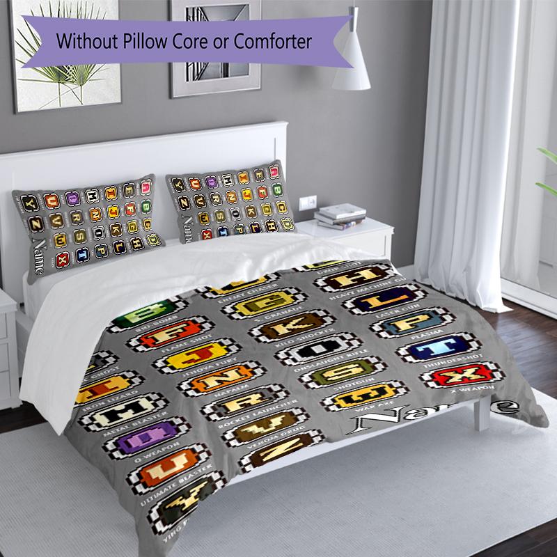3pcs Custom Name Metal Slug Set,Includes 1 Duvet Cover and 2 Pillowcases,All-season Bedroom Decor