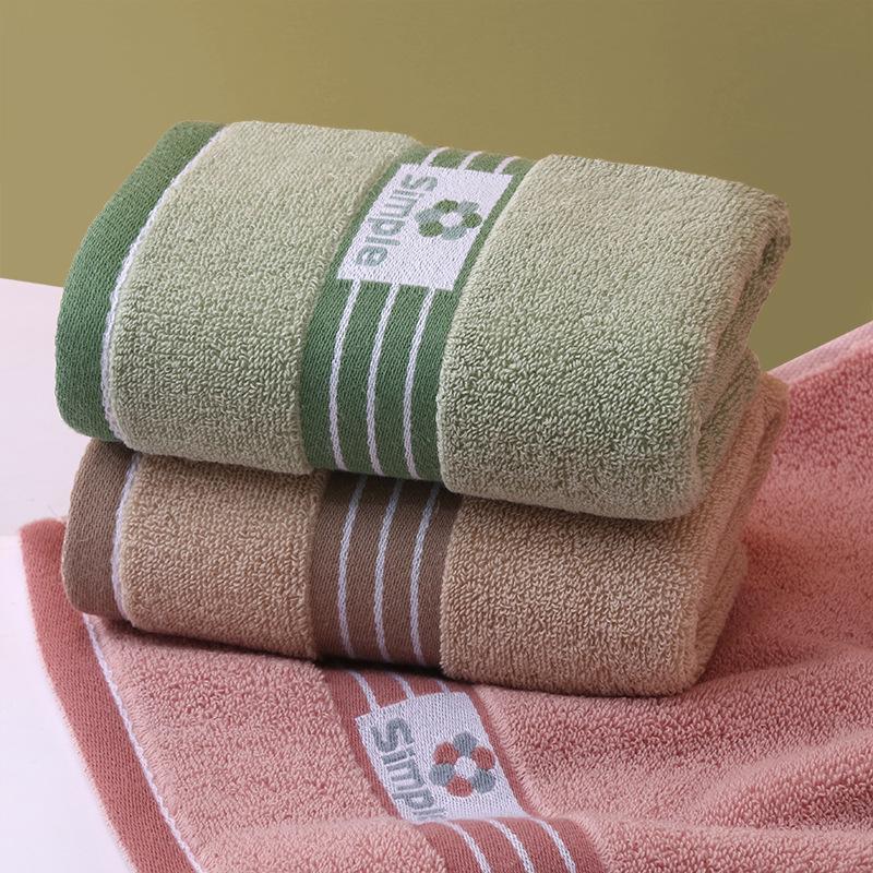 Pure Cotton Soft Absorbent Face Towels with Embroidered Logo - 14 Count Set
