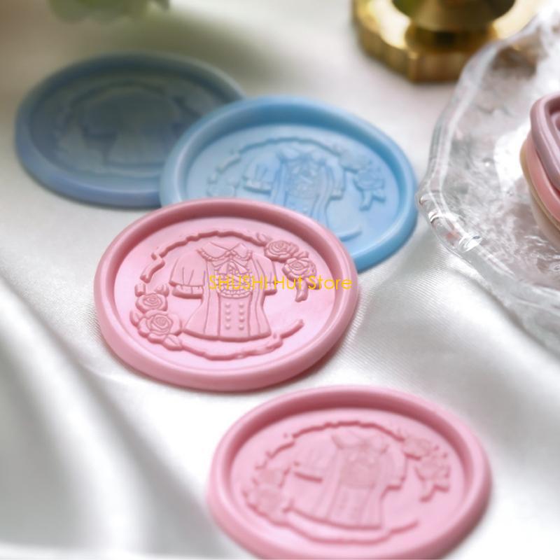 Retro Sealing Wax Stamp Head Seals Stamp Set Tools Post Decor Wood Stamps Antique Wax Seal Stamp D57B