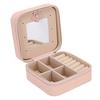Portable Jewelry Box PU Leather Travel Jewelry Organizer Storage Case with Mirror Velvet Lining for Women