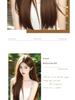 Women's Long Black Hime Cut Seamless Wig - Realistic Full Coverage, Age-Defying Straight Hair