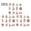 Handmade Wooden Ornaments for Holidays 12/24/36 Pcs Christmas Set, Red Green Striped Candy Cane Tree Country Style Decorations, Xmas Hanging