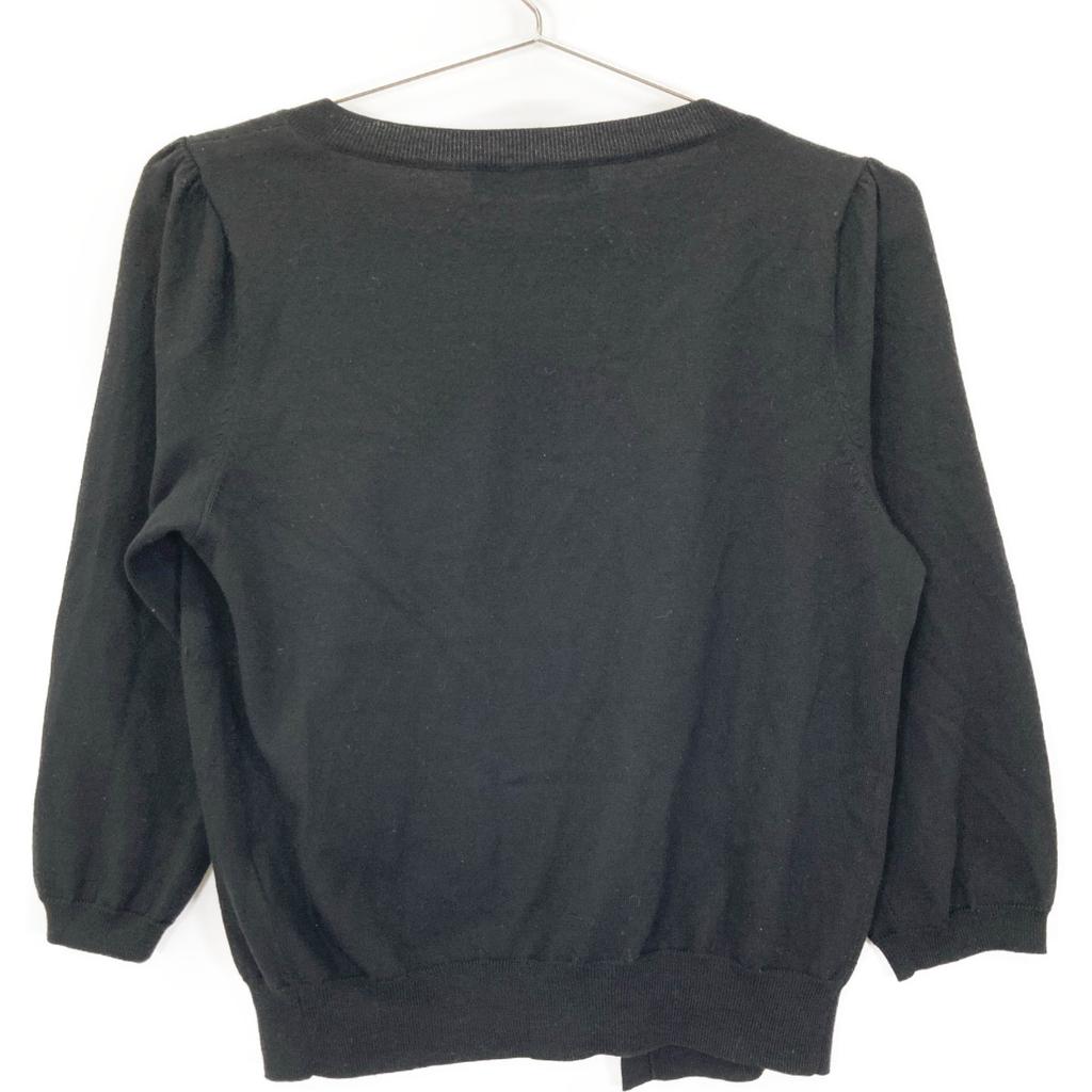 FOXEY 27815 Black wool logo plate cardigan tops 38 blackUsed