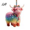 Lightweight Gifts for Friends Family Highland Yak Ornament Christmas Tree Hanging Decor Cute 2D Flat Compact Decorations Acrylic Pendant with