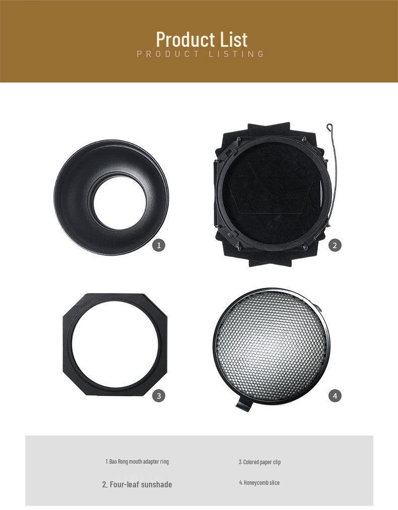 Aputure Four-Leaf Barndoors Light Shaper for Bowens Mount, Compatible with LS120DII & LS300D