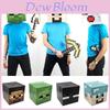 Caixa de Cobertura de Cabeça de Papelão Minecraft com Design Icônico de Steve, Creeper e Enderman para Cosplay Infantil