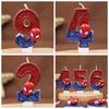 Vibrant Spider-Man Themed Glitter Number Candle - Enjoyable Cake Centerpiece Designed for Boys' Birth Date