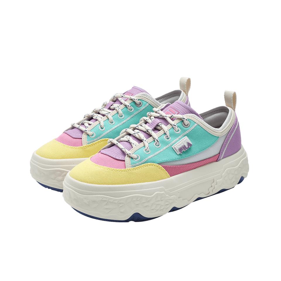 Fila Rock Comfortable Casual Low-Top Canvas Shoes Women Sneakers Yellow Blue F12W421301FBG