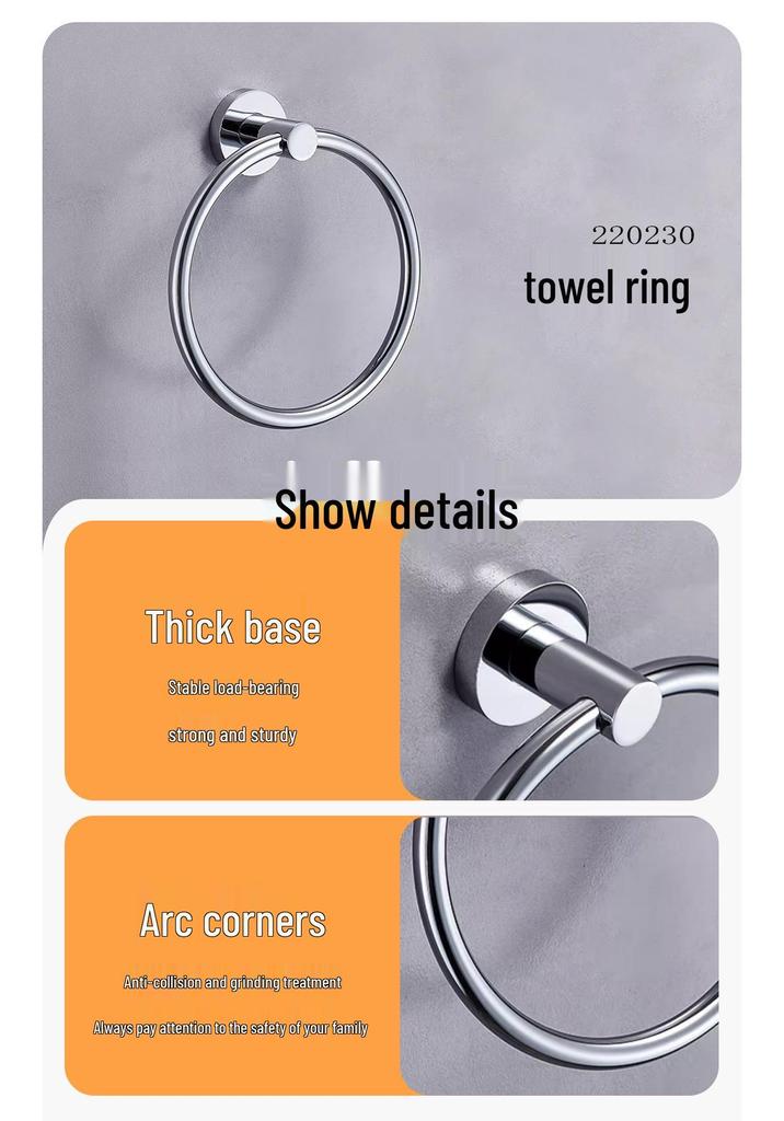Stainless Steel Tissue Holder with Round Base - Hygienic Towel Ring & Toilet Paper Holder for Bathroom