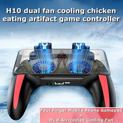 H10 Ovladač joysticku pro mobilní hry s duálním chladičem pro PUBG Aim Shooter Herní spoušť Rukojeť pro iPhone Android