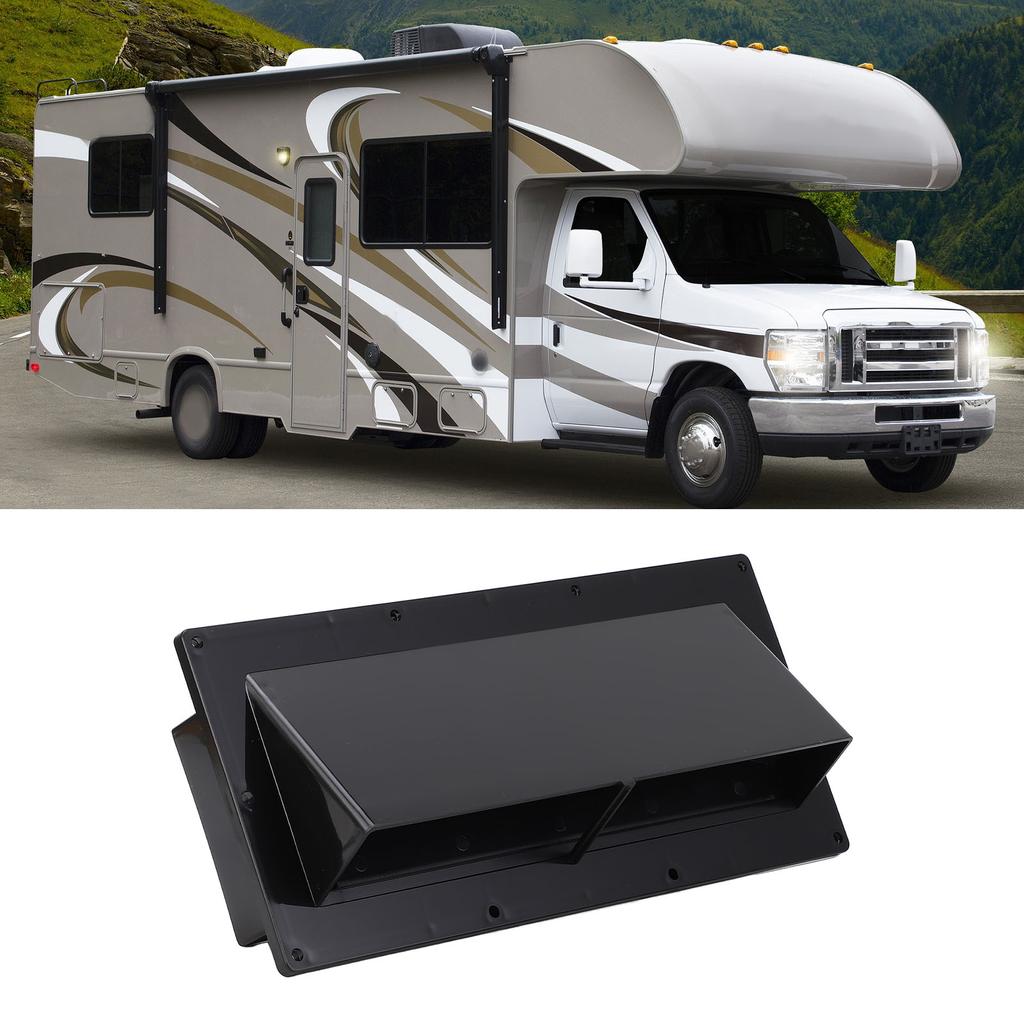 RV Range Hood Vent Cover with Lockable Clip Exterior Vent Cover for RV Trailer Boat Marine Yacht Bla