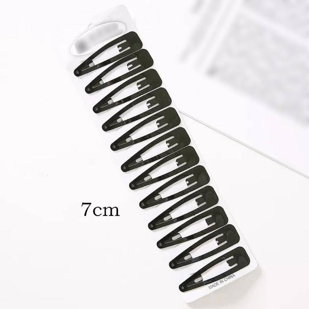 12/20Pcs Colorful Metal Snap Hair Clips 2 Inch Black Barrettes for Women Styling Non-Slip Waterdrop BB Hairpins Accessories