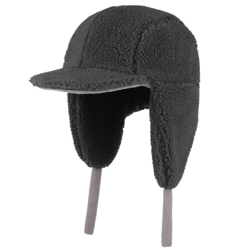 Children's boys and girls winter warm face protection fleece thickened cold lamb fleece ear protection cap