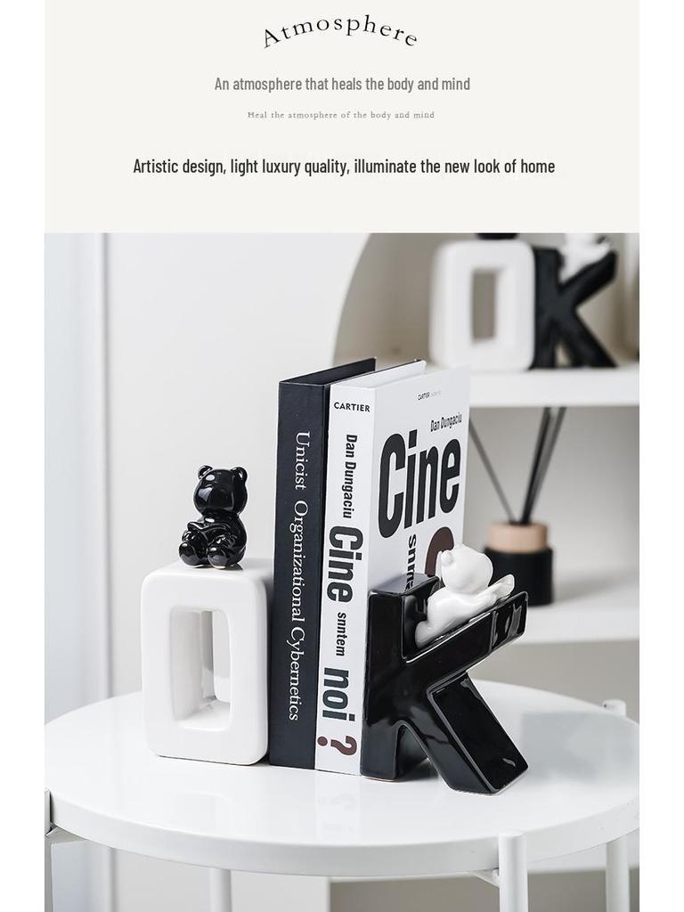 Modern Luxury Bookend Light Ornament for Living Room, Wine Cabinet, and Children's Room Decor