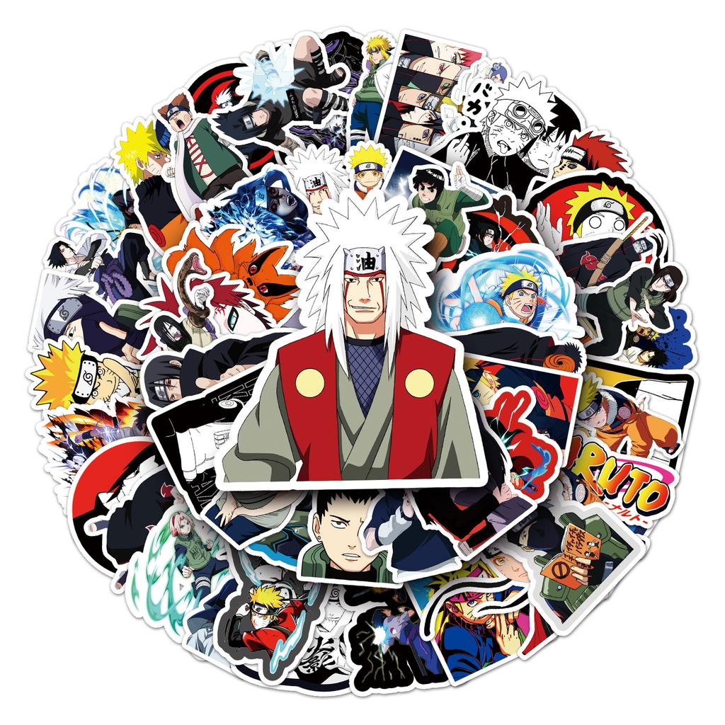 Naruto Waterproof Vinyl Stickers Removable No Residue for Laptop Phone Bottle Luggage Anime Fans Gift