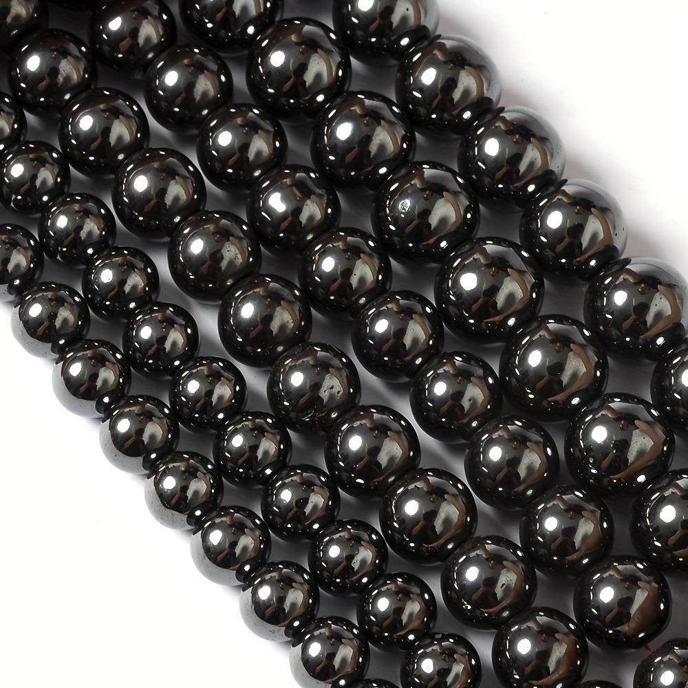 Natural Hematite Black Gallstone Round Beads for DIY Jewelry: Bracelets, Necklaces, Earrings (4-12mm)