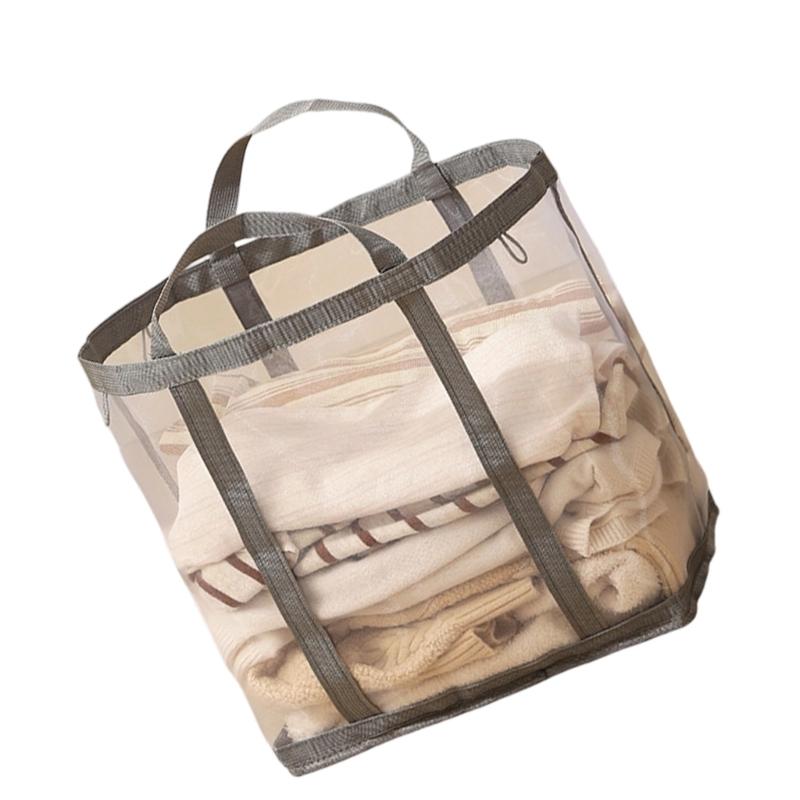 Foldable Large Capacity Clothes Storage Basket with Breathable Nylon Meshes for Home Organization Space Saving and Odor Prevention Ideal for Families