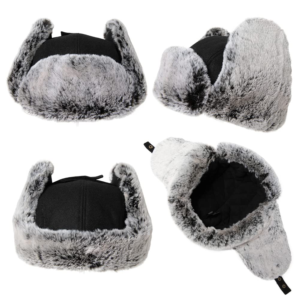 Siggi Pilot Winter Hat with Ear Foldable Perfect for Outdoor and Winter Men's Cap, Flaps, Fluffy, Wool, Snowboarding, Cycling, Activities, Skiing,