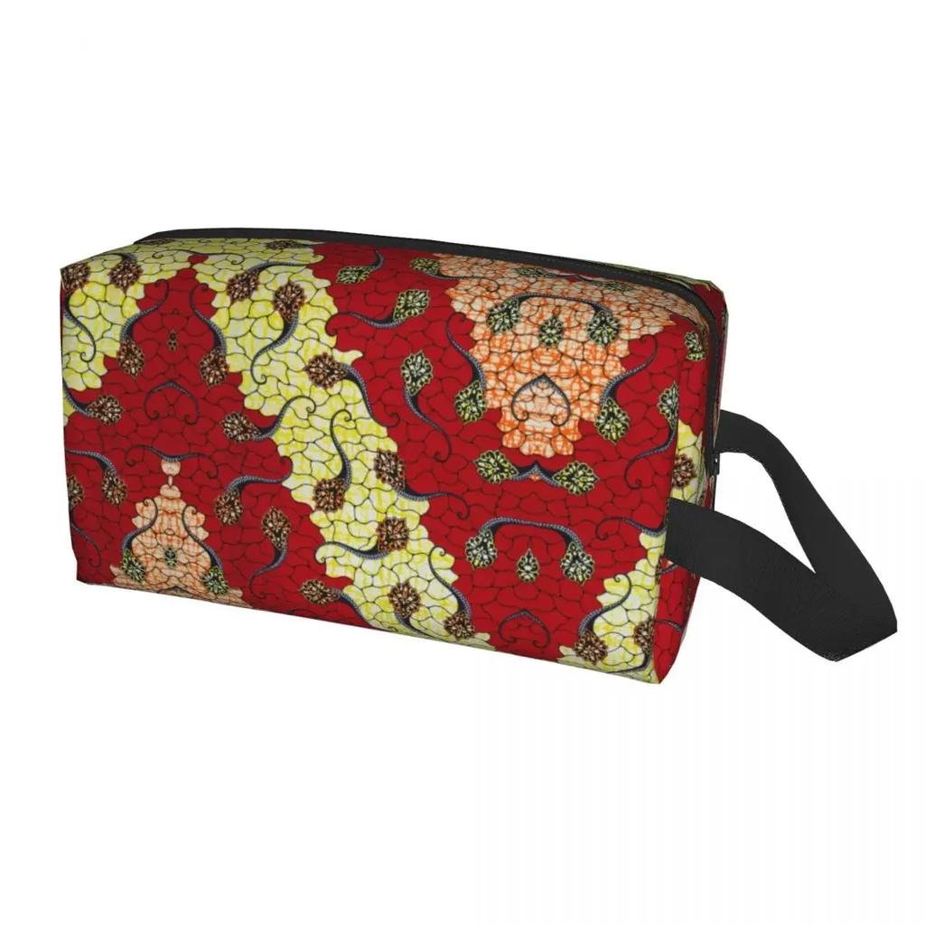 Custom Traditional African Ethnic Tribal Ankara Geometric Cosmetic Bag Large Capacity Makeup Case Beauty Storage Toiletry Bags