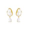 Elegant Teardrop Pearl Earrings: Versatile Korean Fashion with Zircon Inlay