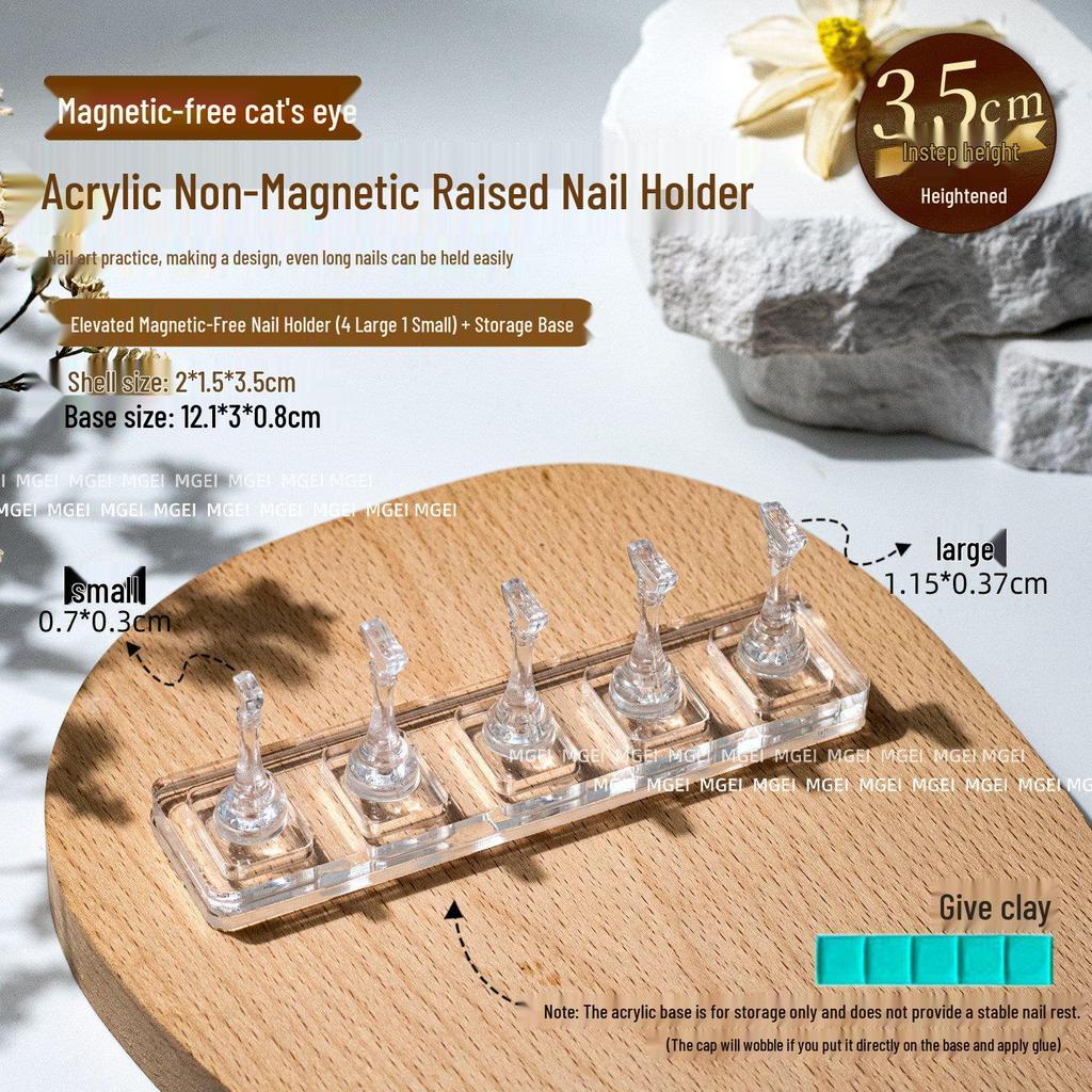Non-Magnetic Nail Art Finger Cots: Cat Eye Acrylic Practice Base & Wearable Nail Pattern Stand