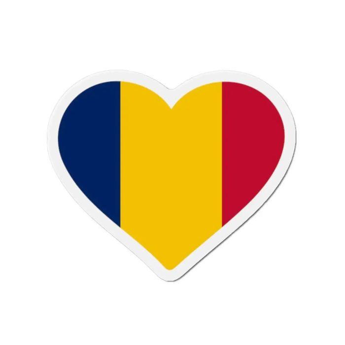 Aimant Coeur Drapeau Tchad - Multicolore - 10 Cm - 50 Pièces - Résine Synthétique - Mixte