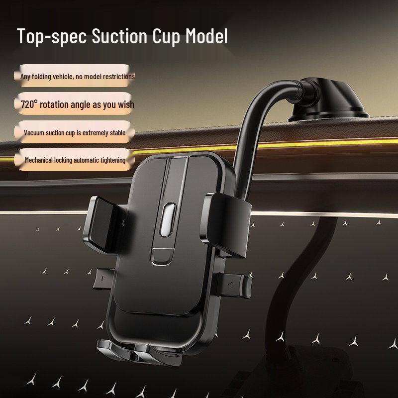 360° Car Phone Holder with Suction Cup and Vacuum Support