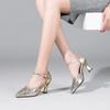 Fashion Ladies Shoes 2024 Fashion Pointed Toe Women's Pumps Autumn Shallow Buckle Solid Stilettos or Thin Heels Office Ladies Shoes