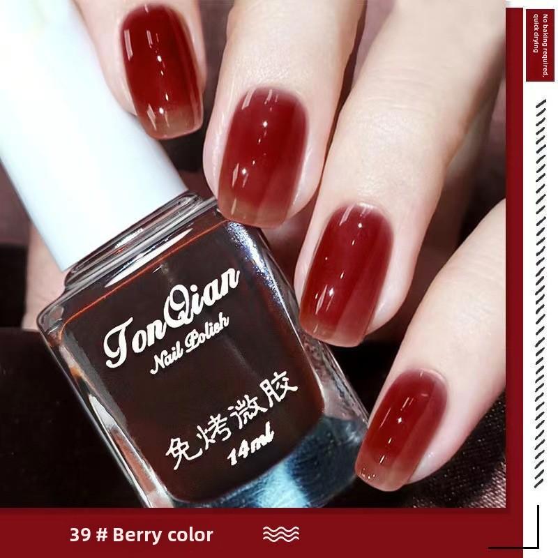 

Летний интернет-знаменитость, новый хит продаж, лак для ногтей для женщин, стойкий, не требующий запекания, не отслаивающийся, классический, отбеливающий, вишнево-красный 14ml