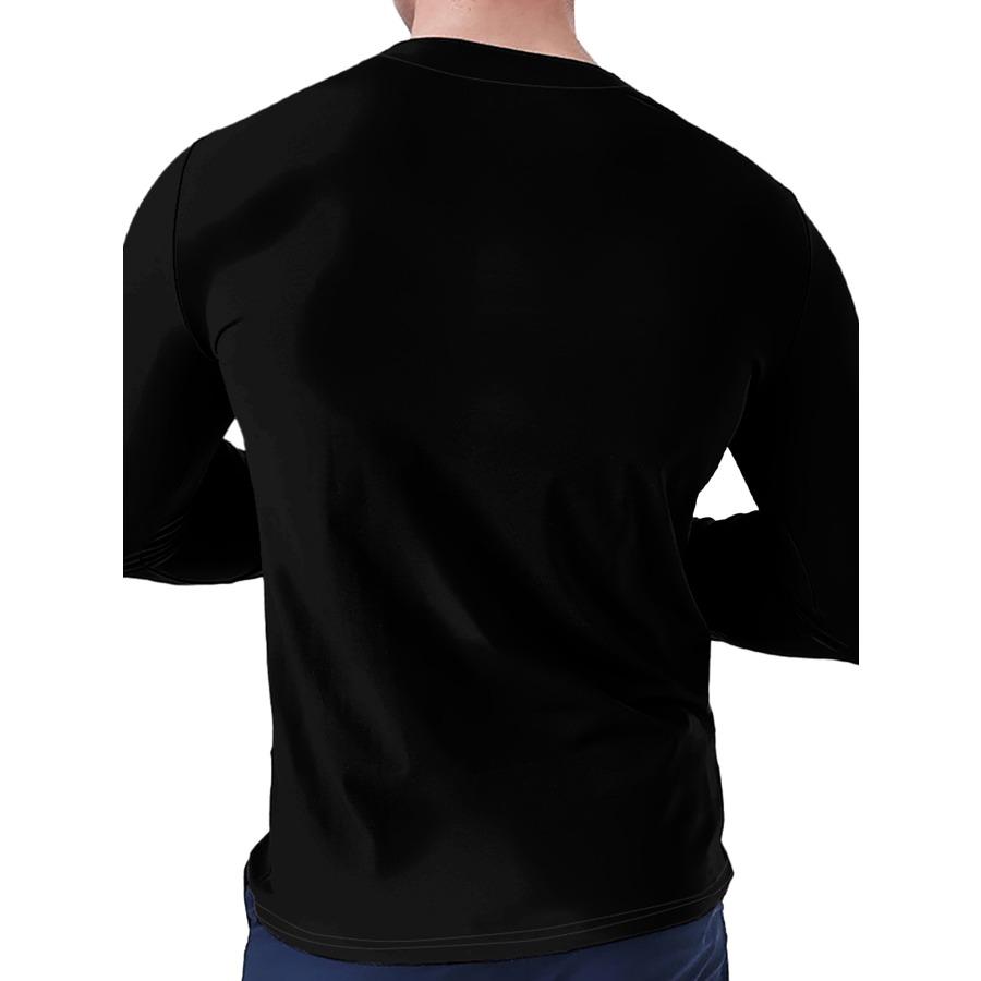 Svalové pánské sportovní tričko fitness větší velikosti Pánské elastické bavlněné podzimní polokošile s výstřihem do V s dlouhým rukávem