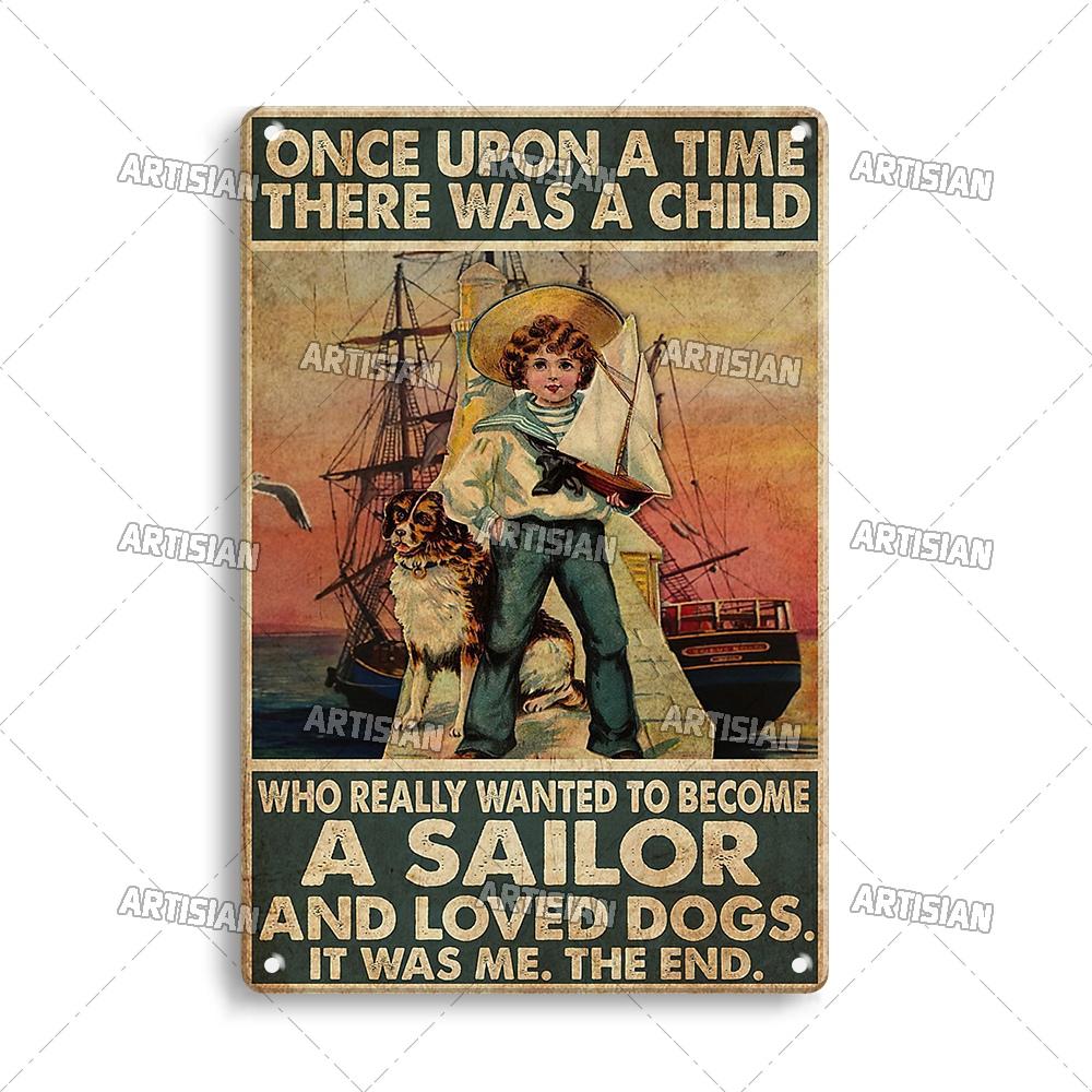 Handwerker Job Vintage Metallposter Matrose Metallschild Segeln Rostige Dekorative Blechplakette Wanddeko Garage Bar Pub Club Küche