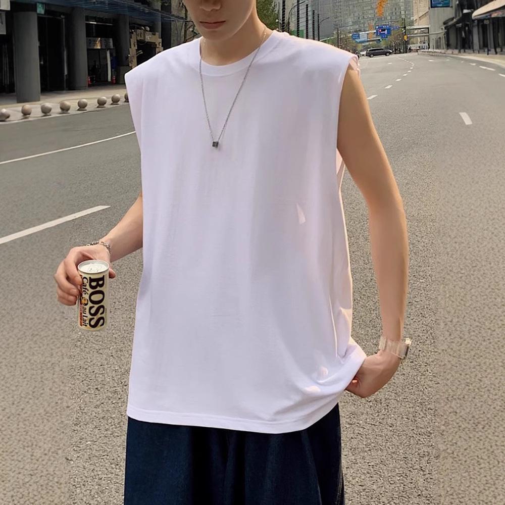 Men's Loose Fit Solid Color Sleeveless Summer T-Shirt