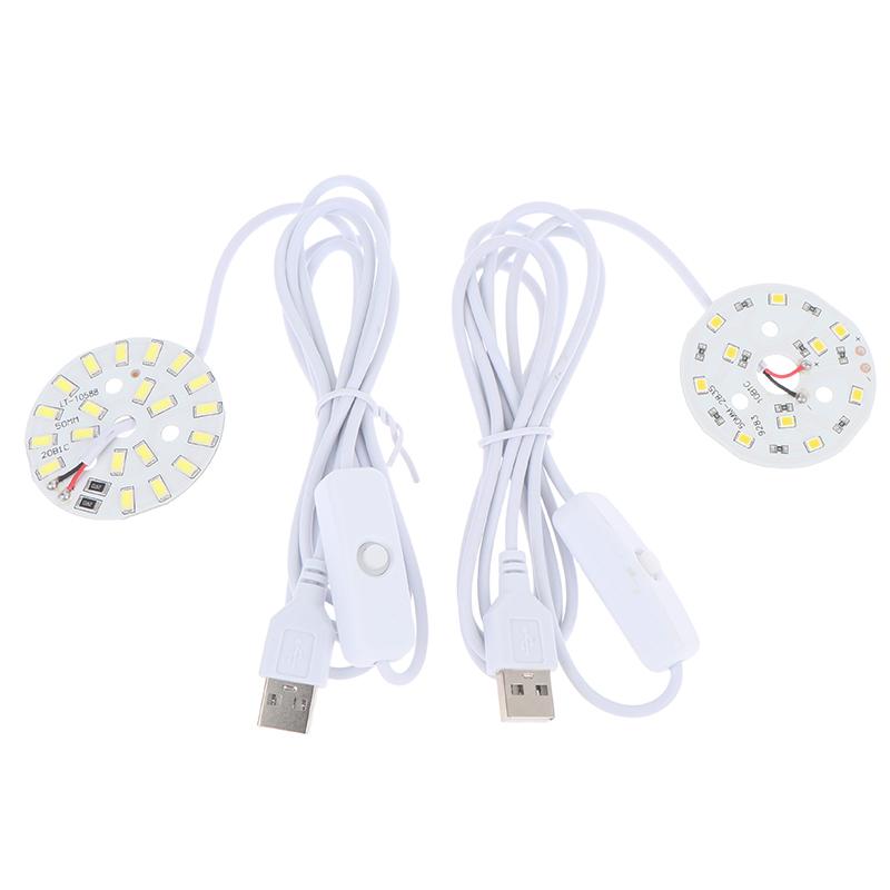 1 Pcs Dc5V Dimmable 48/55Mm Led Chips Smd5730 Led Lamp Usb Dimmer 5W 10W Light Board White Warm Light With On/Off Swicth Cable
