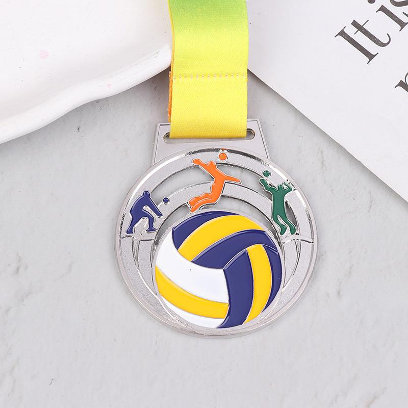 Winner Medal Kickball Medals Award With Neck Ribbon For Winner Reward Sports Metals Football Basketball Volleyball Prizes