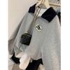 Plus Size Polo Collar Sweatshirt for Women - Loose Fit, Half-Zip, Stylish Turn-Down Collar Top