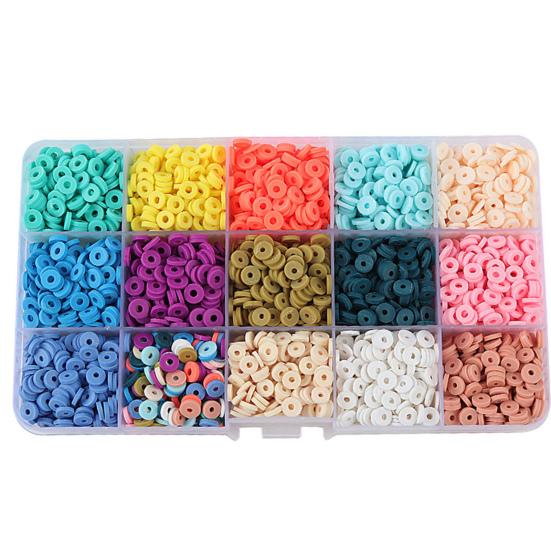 

Набор круглых бусин Наив Элегантные мягкие керамические плоские круглые бусины из полимерной глины 1