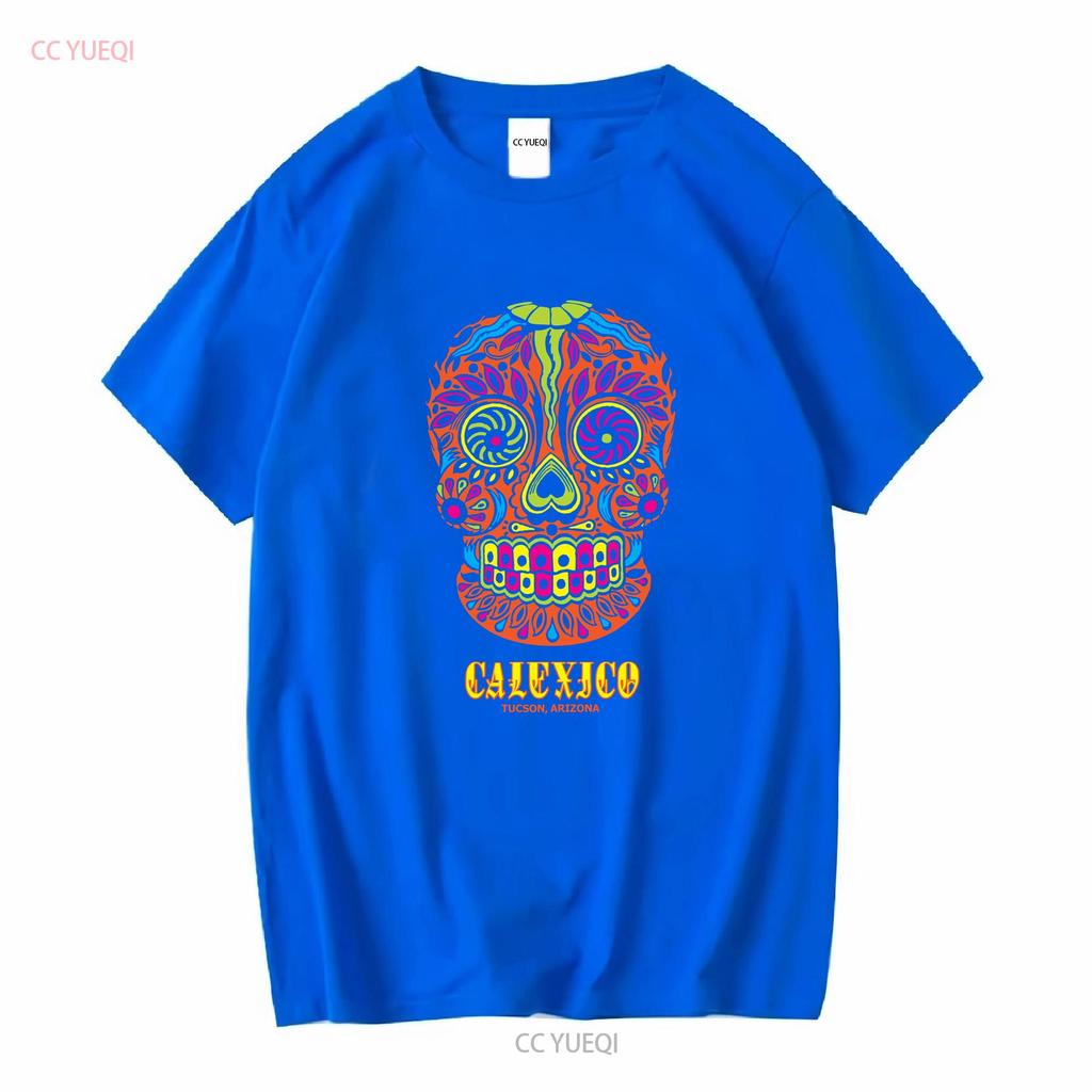 Calexico Dia De Los Muertos Graphic Cotton Unisex T Shirt Tee Vintage Washed Homme Versatile Breathable Soft Slightly