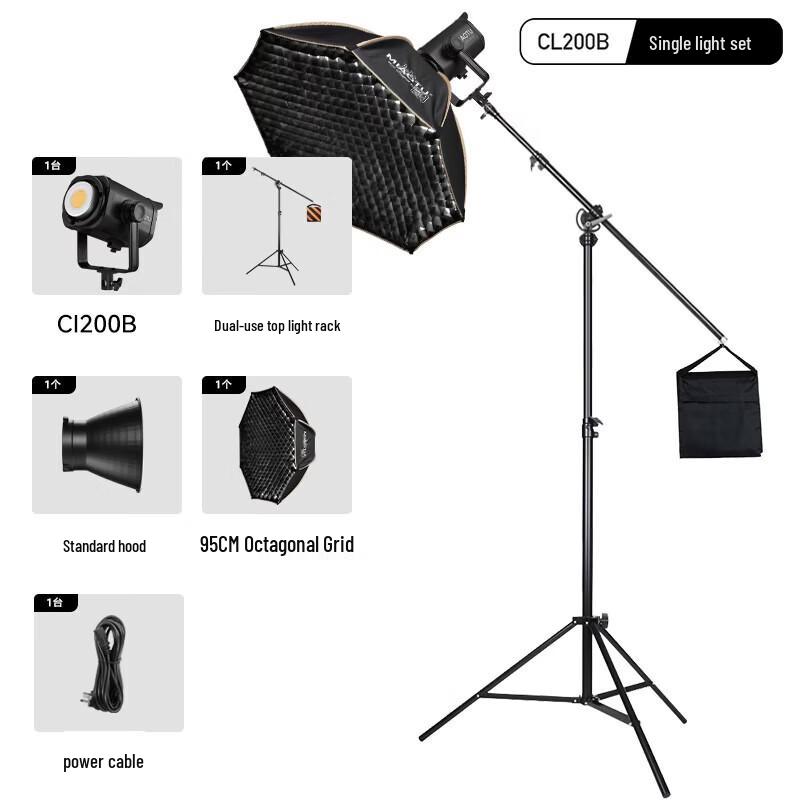 MiaoTu CL200B 200W Bi-color LED Studio Light with 95cm Octagonal Softbox Kit