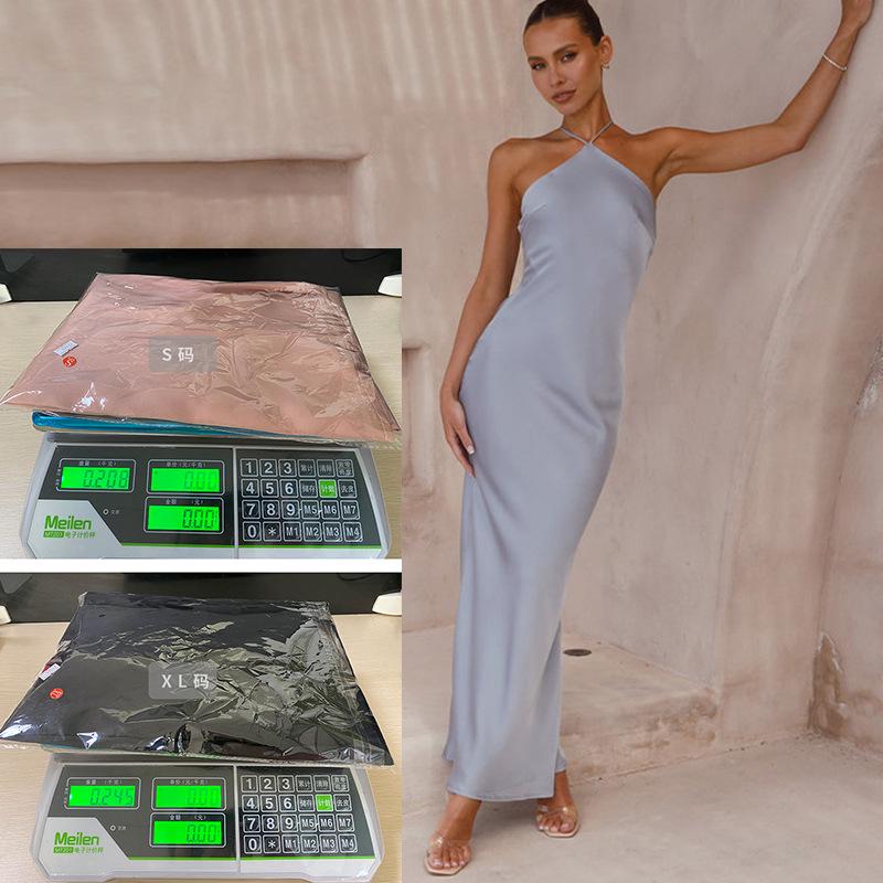 2024 Spring/Summer Sexy Solid Color Sleeveless Backless Slim Dress for Women