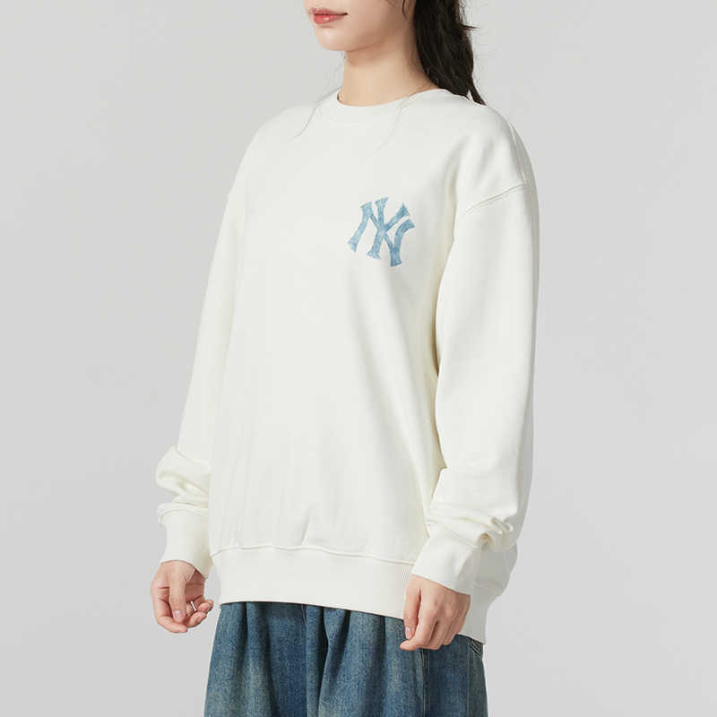 MLB New York Yankees Fashion Crew Neck Pullover Sweatshirt Unisex Sweatshirt Cream 3AMTM0851-50CRS
