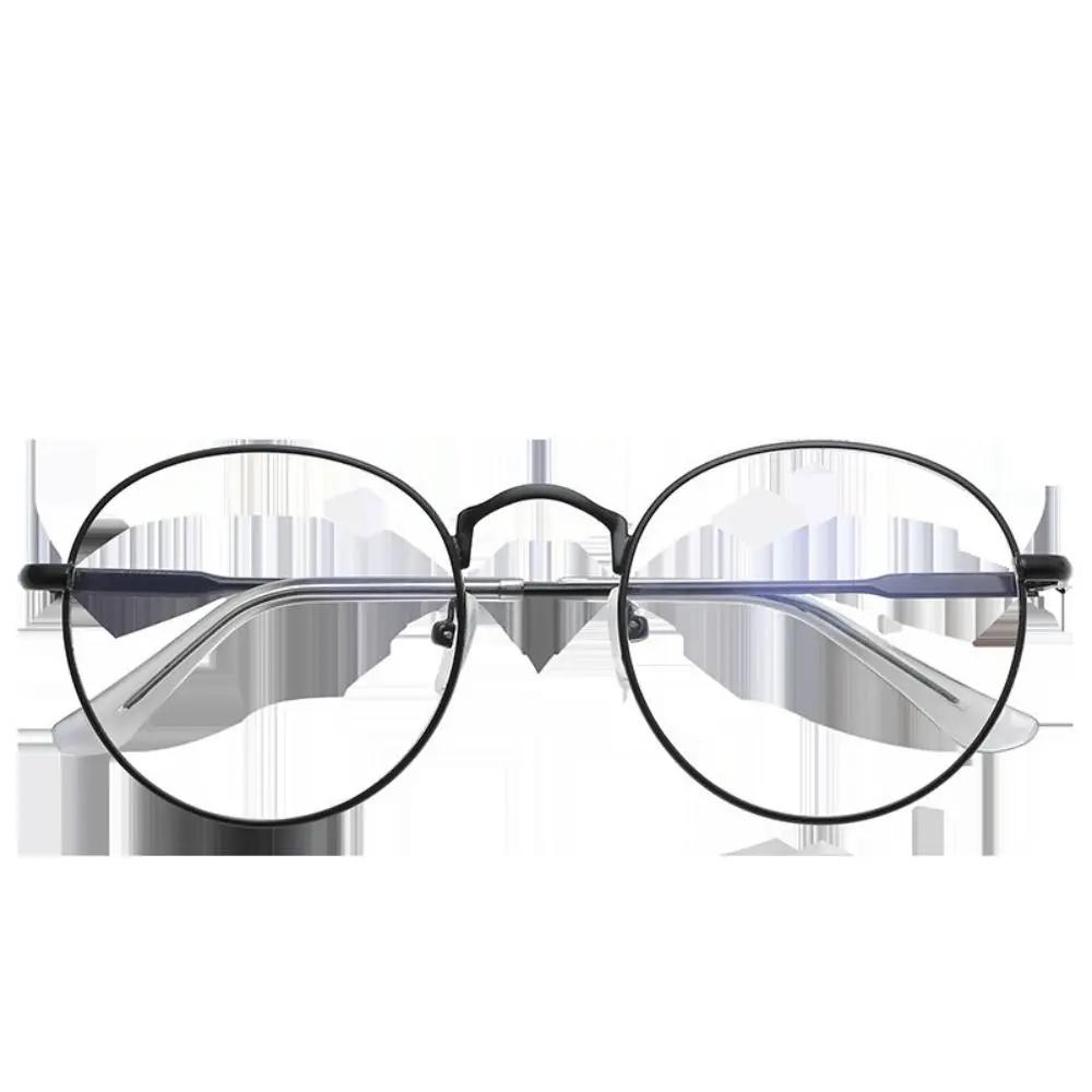 Portable Blue Ray Blocking Anti-Blue Light Glasses Ultralight Metal Round Eyeglasses Eye Protection Computer Goggles Office