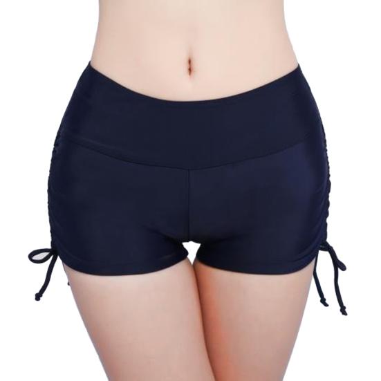 Sommer Strand Damen Unifarbene Bikinihose Seitlich Gefaltetes Bandage Badehose