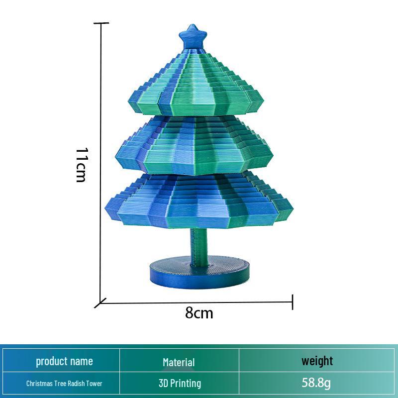 3D Carrot Tower Spiral Fidget Toy – Decompression Illusion Star