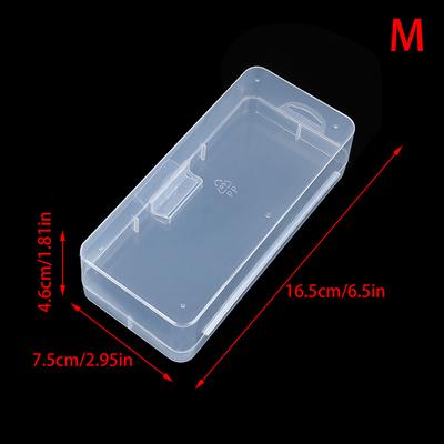 S/M/L Rechteckige, tragbare, transparente, staubgeschützte Aufbewahrungsbox aus Kunststoff mit Make-up-Pinsel-Schnalle und Kunststoff-Pinselbox