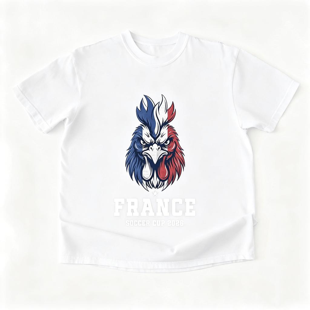 France Rooster Shirt France Soccer Tee French Football Fan Shirt 2026 Summer Unisexs Unisexs Fashion Oversized Cotton Tshirt Y2k