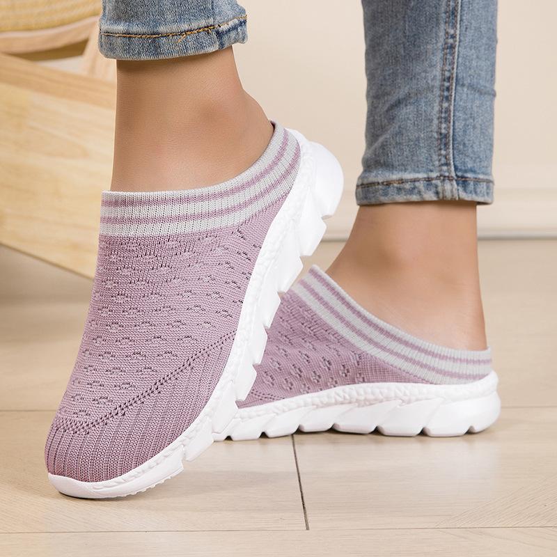 Летняя женская уличная полушлепанцы повседневная уличная одинарная обувь пляжная ленивая на одном педале дышащая сетчатая обувь женская обувь 35 3333₽