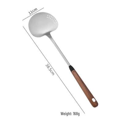Zhi Shi Walnut Handle Slotted Spatula Set